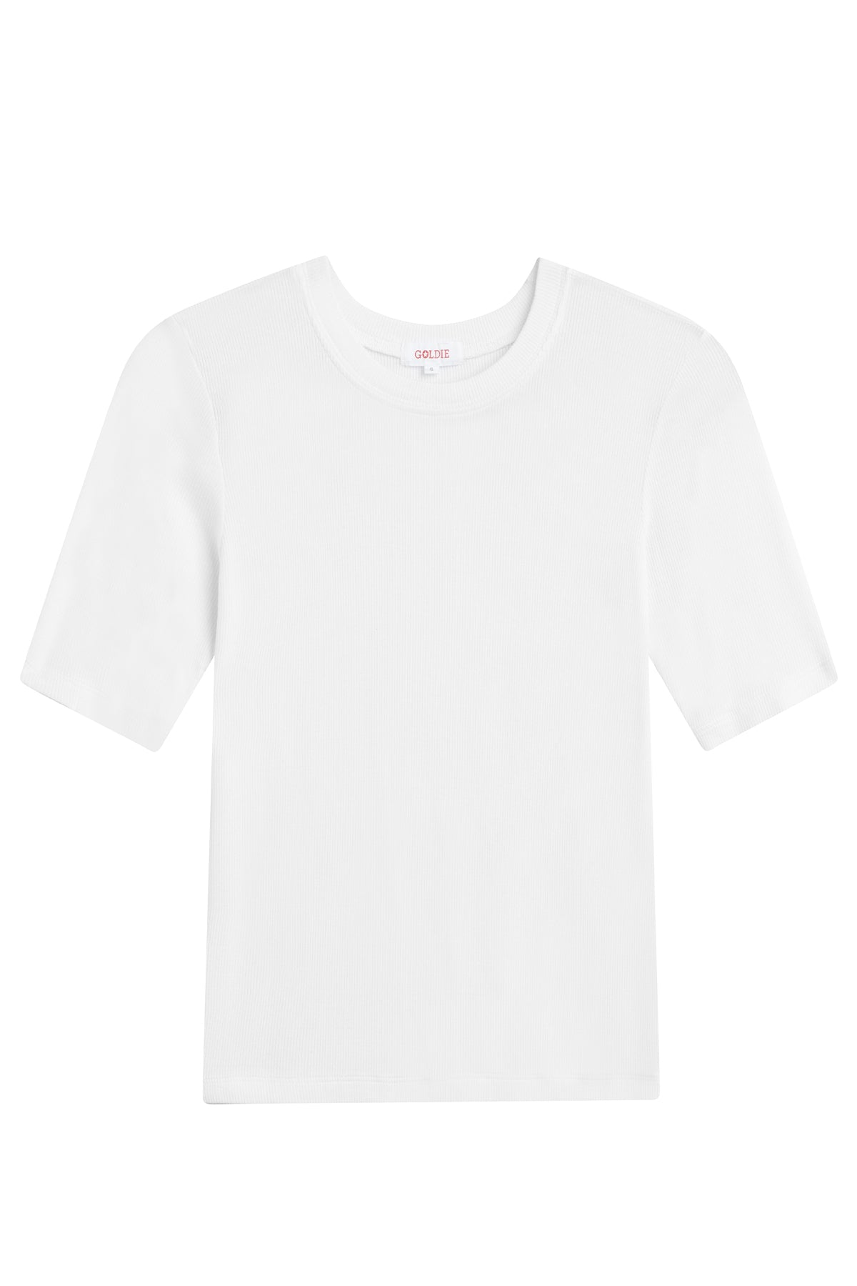 Ribbed Half Sleeve Tee - Goldie LeWinter #color_white