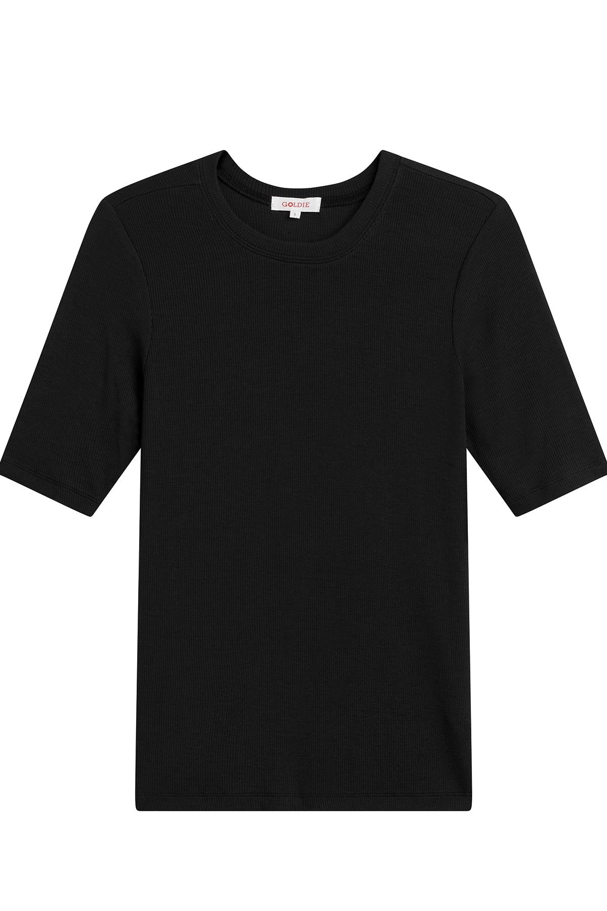 Ribbed Half Sleeve Tee - Goldie LeWinter #color_black