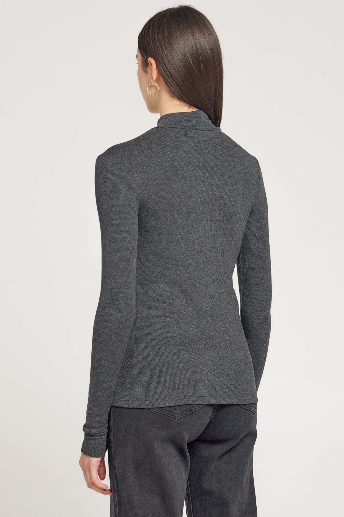 Ribbed Long Sleeve Mock Tee - Goldie LeWinter