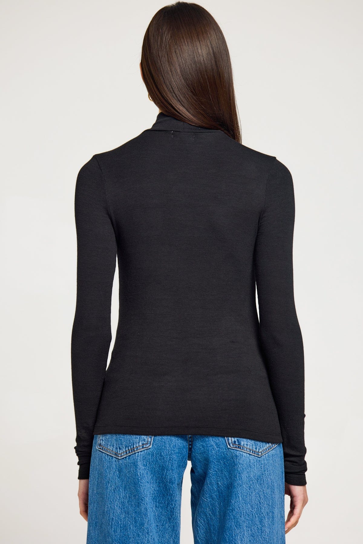 Ribbed Long Sleeve Mock Tee - Goldie LeWinter