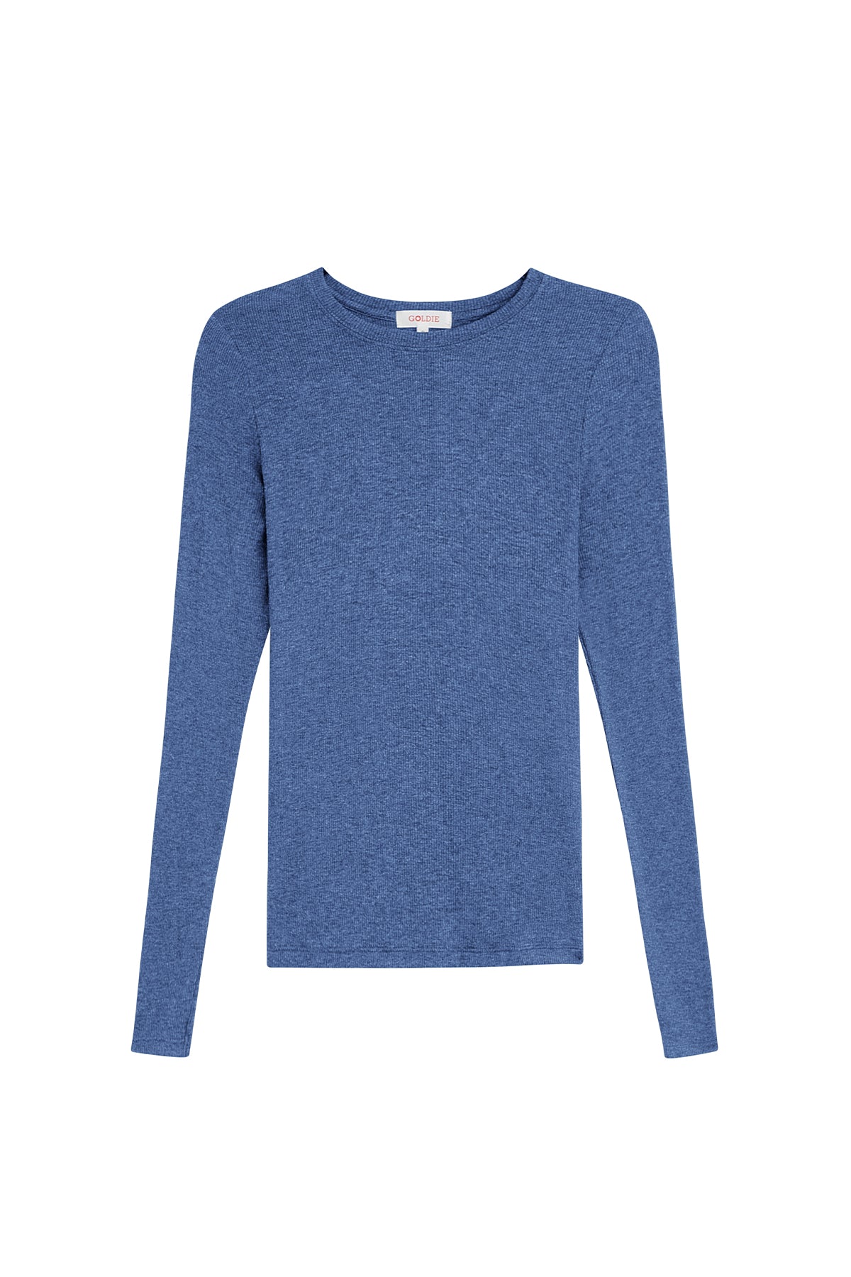 Ribbed Long Sleeve Tee - Goldie LeWinter#color_denim heather - limited edition