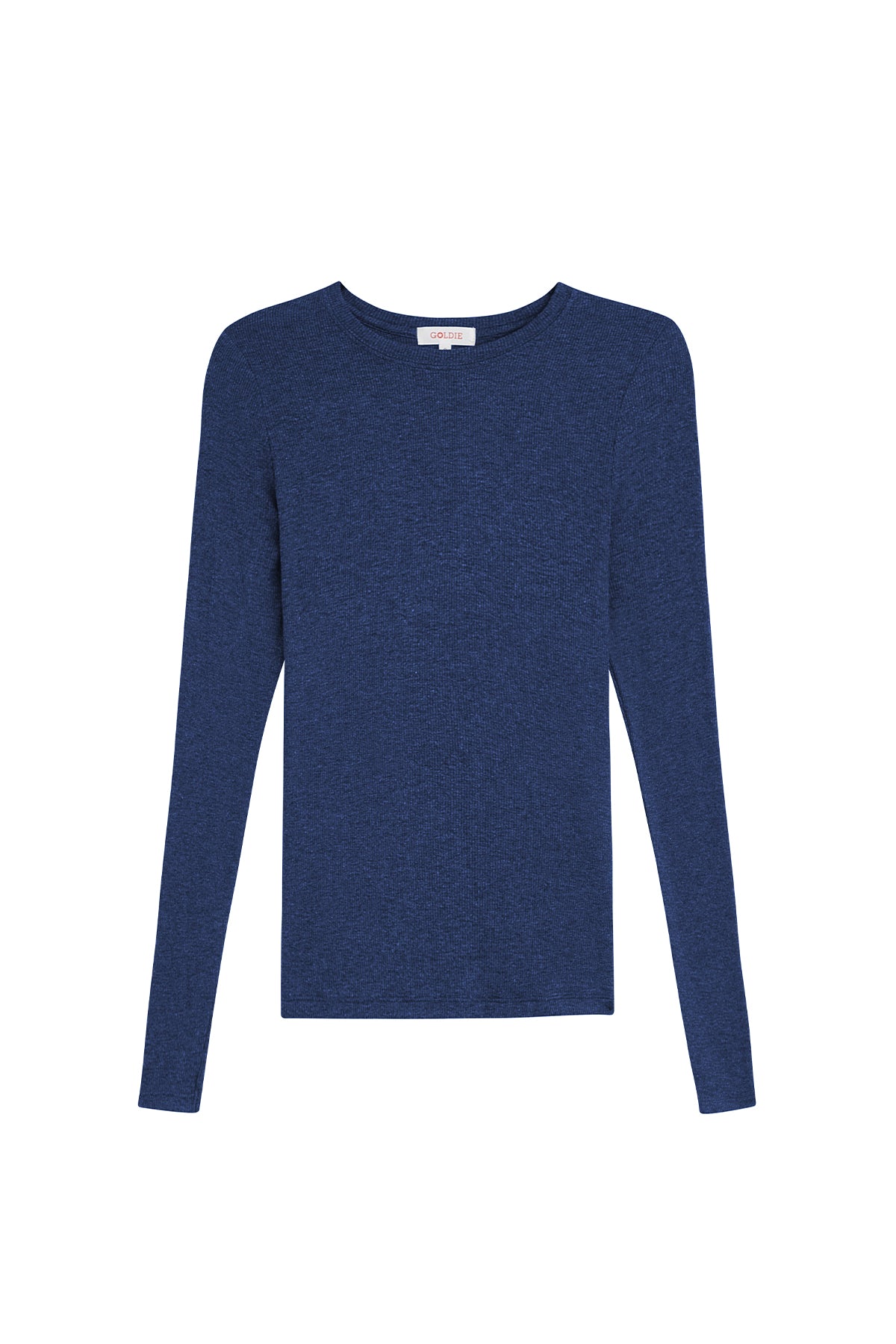 Ribbed Long Sleeve Tee - Goldie LeWinter #color_navy heather - limited edition
