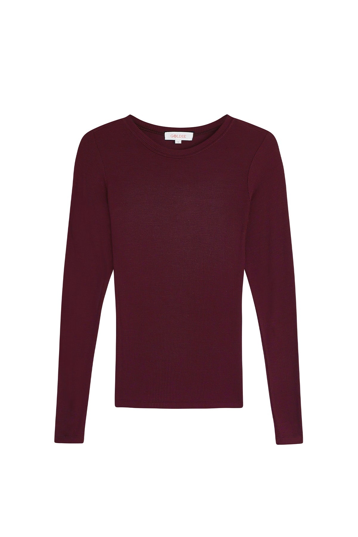 Ribbed Long Sleeve Tee - Goldie LeWinter #color_bordeaux - limited edition