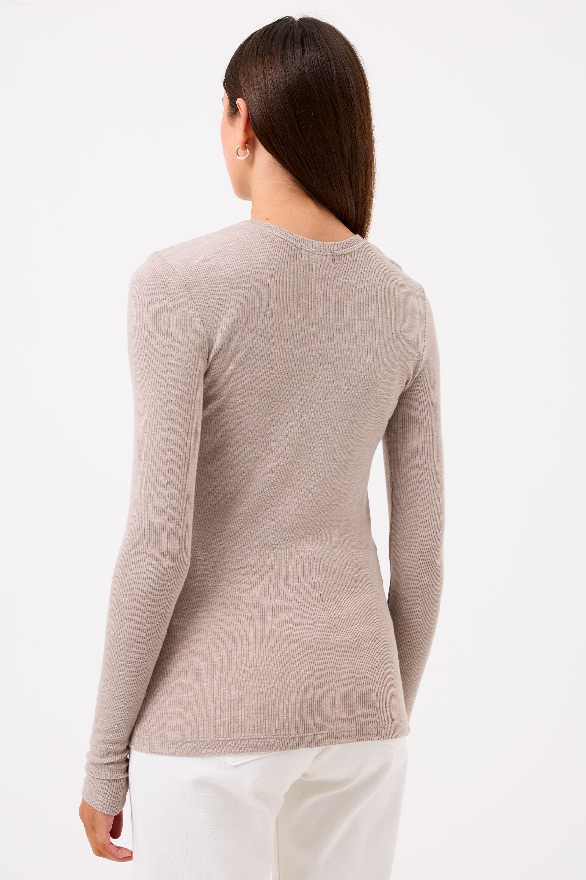 Ribbed Long Sleeve Tee - Goldie LeWinter #color_oatmeal - limited edition
