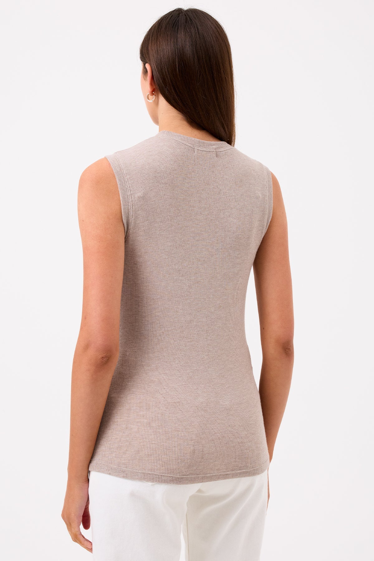 Ribbed Sleeveless Tee - Goldie LeWinter #color_oatmeal - limited edition