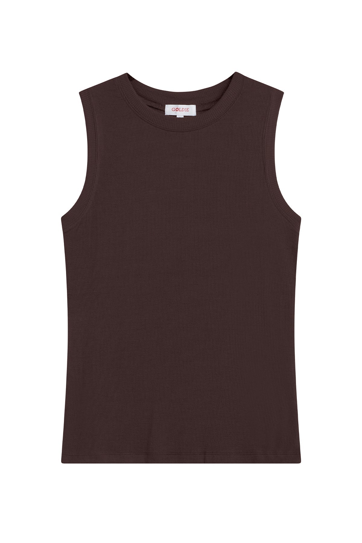 Ribbed Sleeveless Tee - Goldie LeWinter #color_coffee - limited edition
