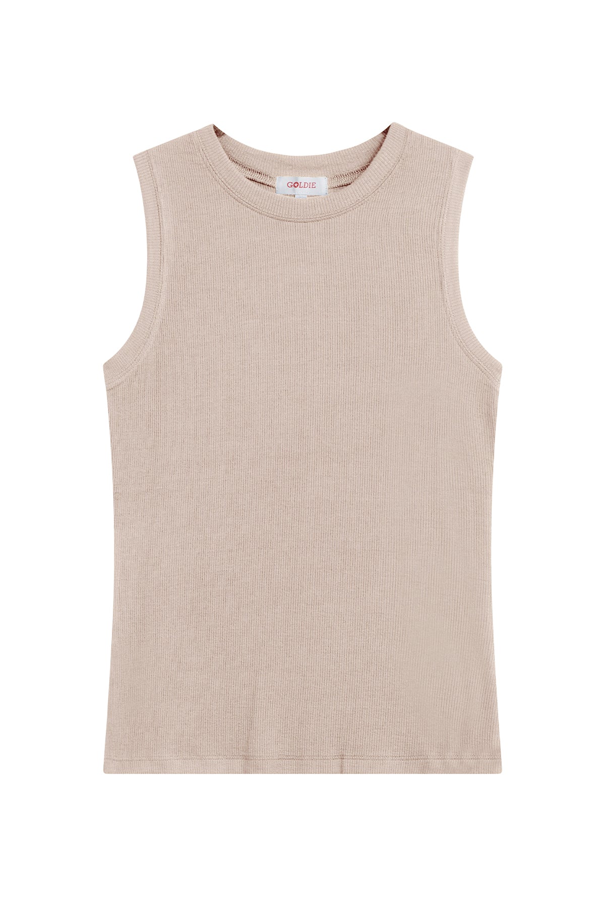 Ribbed Sleeveless Tee - Goldie LeWinter #color_oatmeal - limited edition