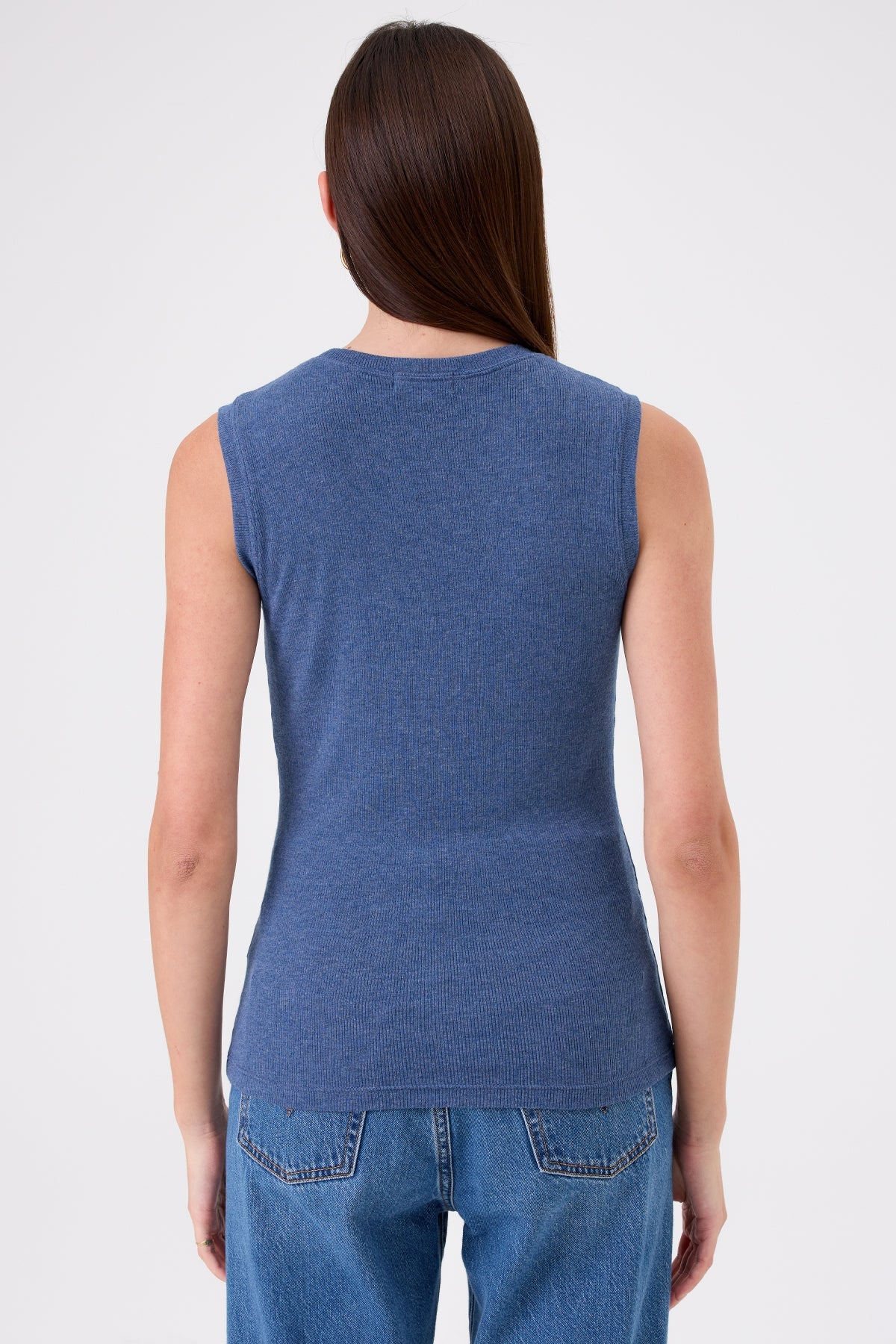 Ribbed Sleeveless Tee - Goldie LeWinter #color_denim heather - limited edition