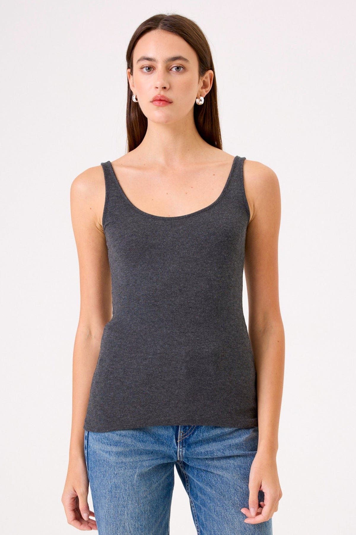 Ribbed Tank - Goldie LeWinter #color_charcoal heather