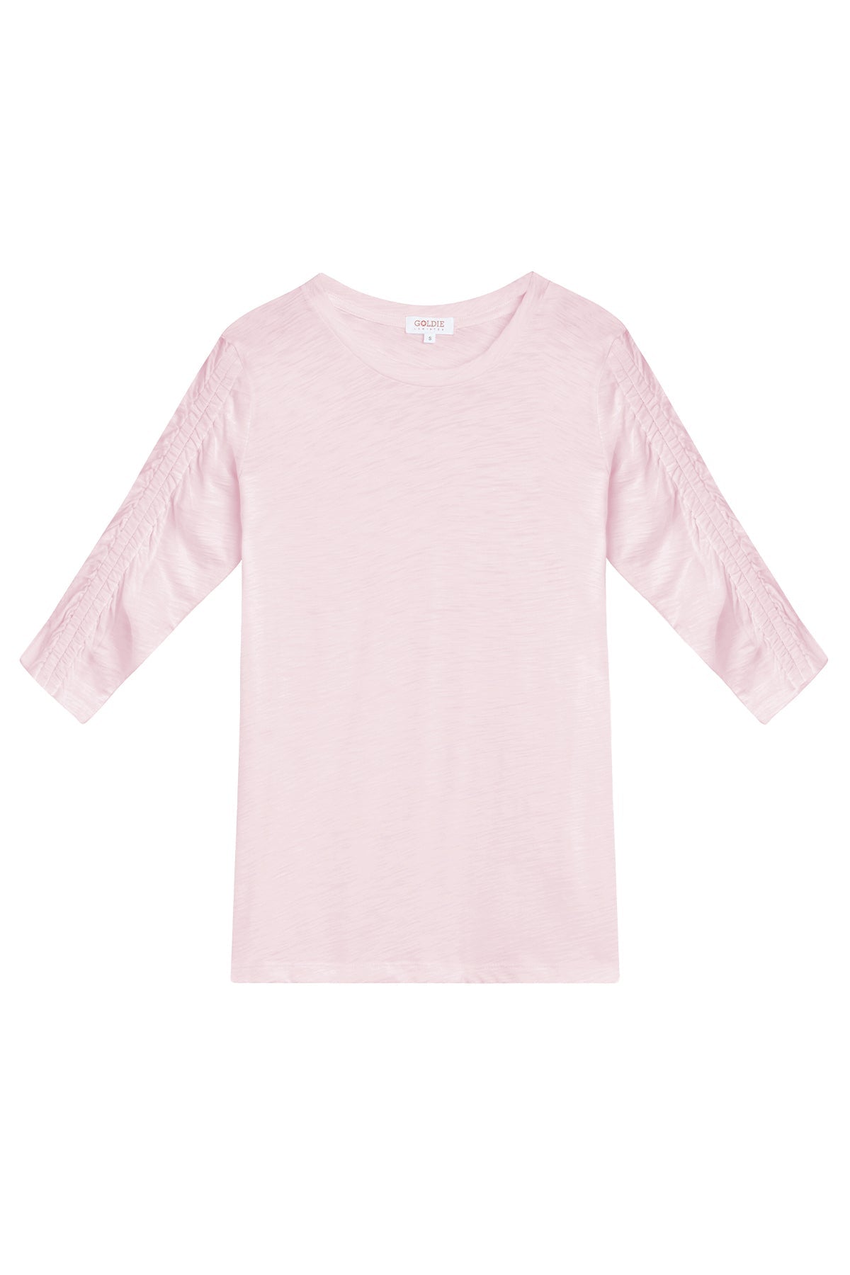 Ruched Half Sleeve Tee - Goldie LeWinter #color_cherry blossom - limited edition