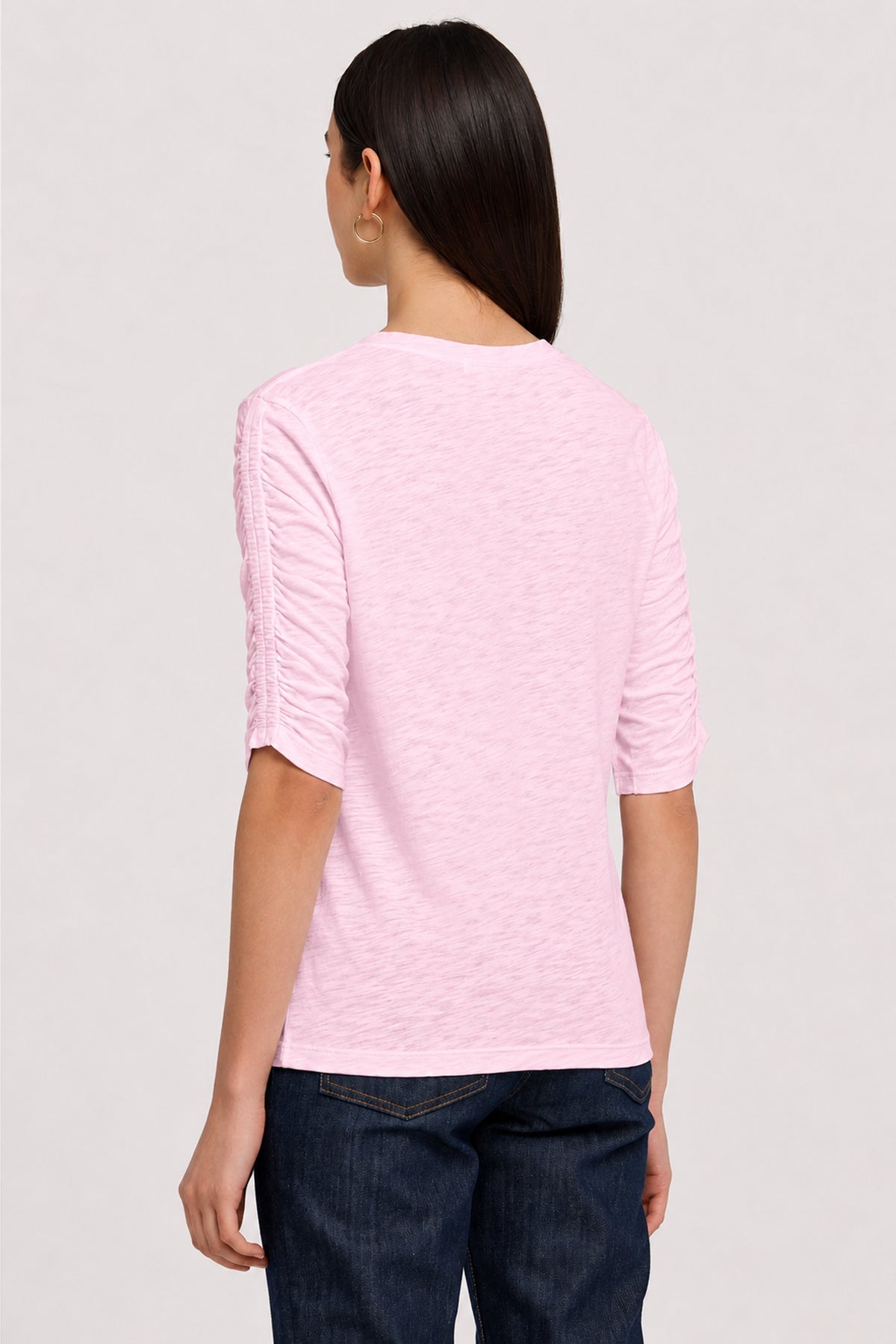 Ruched Half Sleeve Tee - Goldie LeWinter #color_cherry blossom