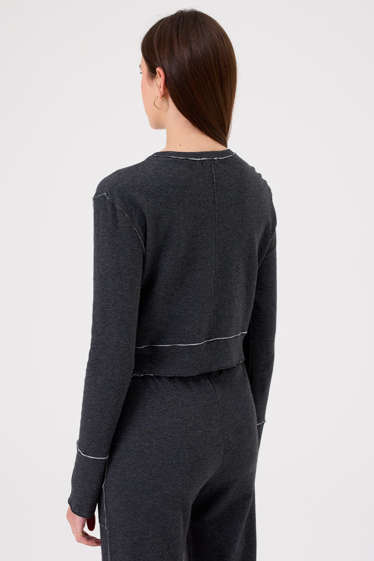 Serena Crop Pullover - Goldie LeWinter #color_charcoal
