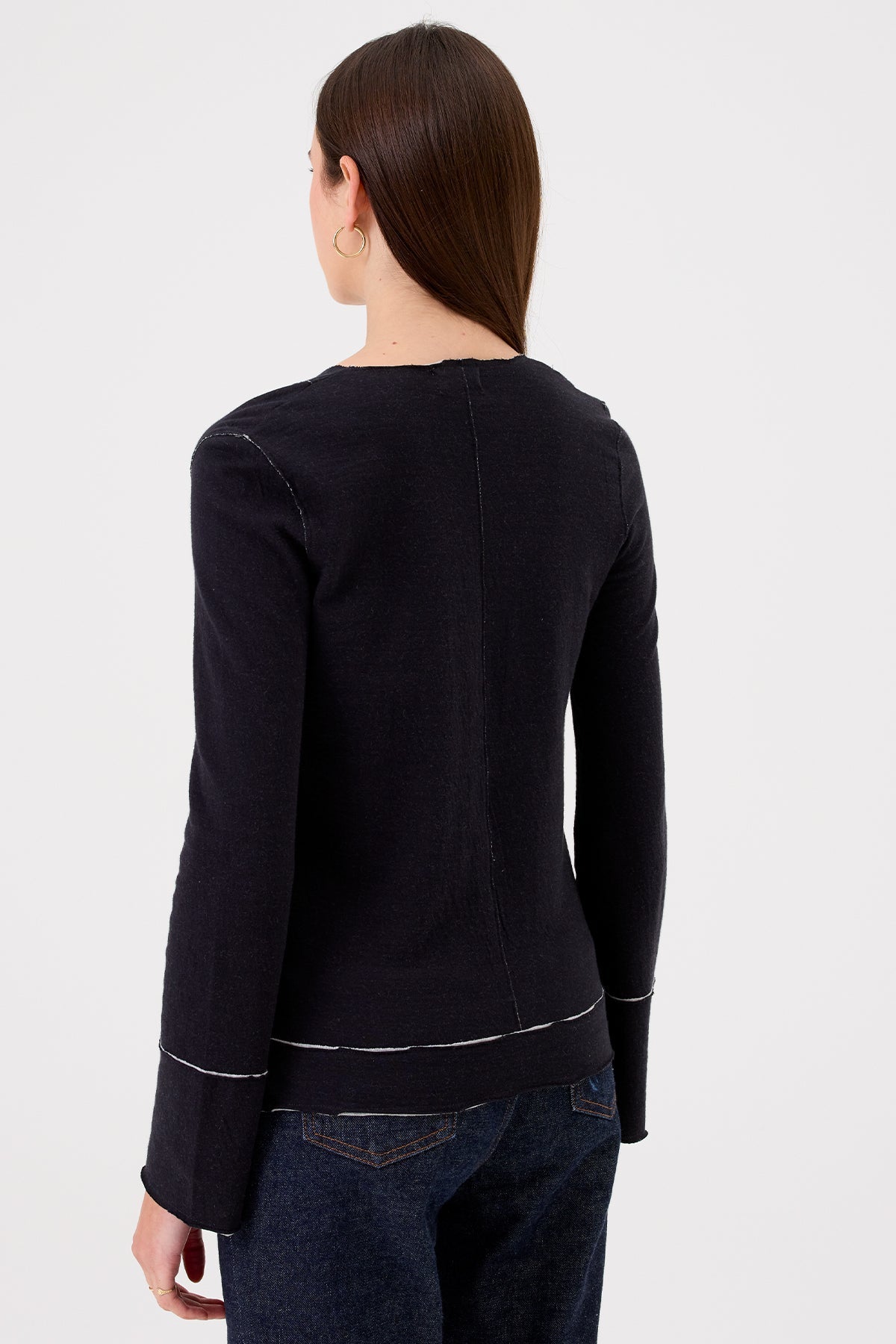 Serena V Neck Pullover - Goldie LeWinter #color_black