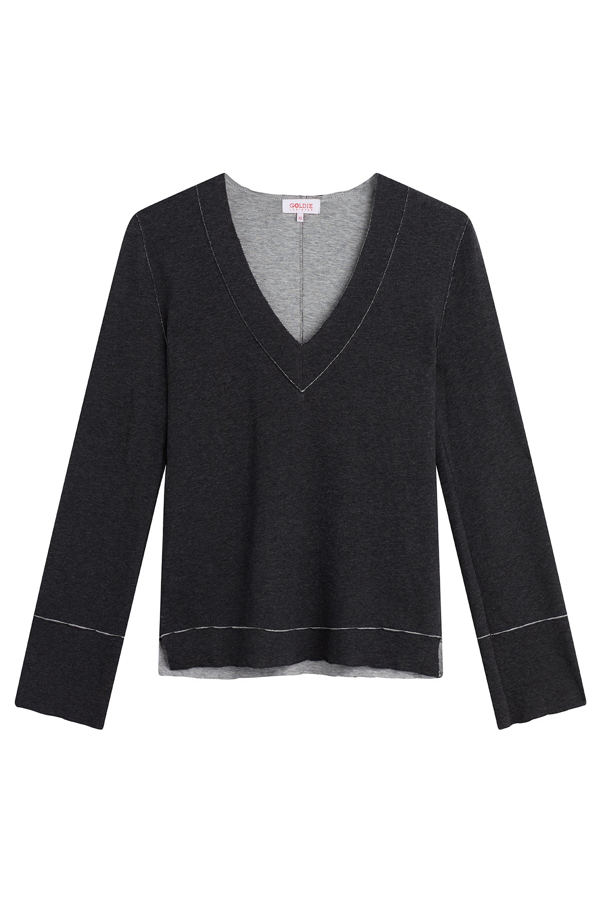 Serena V Neck Pullover - Goldie LeWinter #color_charcoal