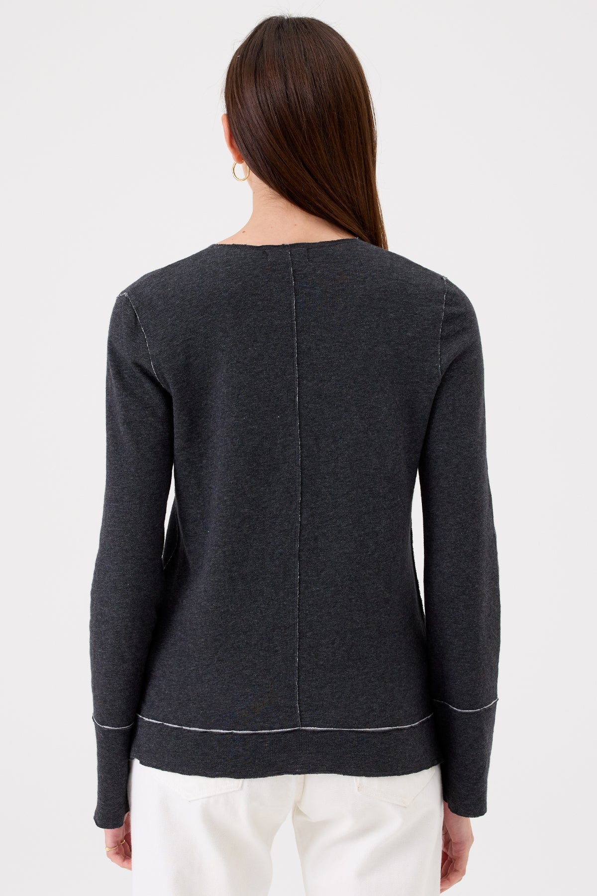 Serena V Neck Pullover - Goldie LeWinter #color_charcoal