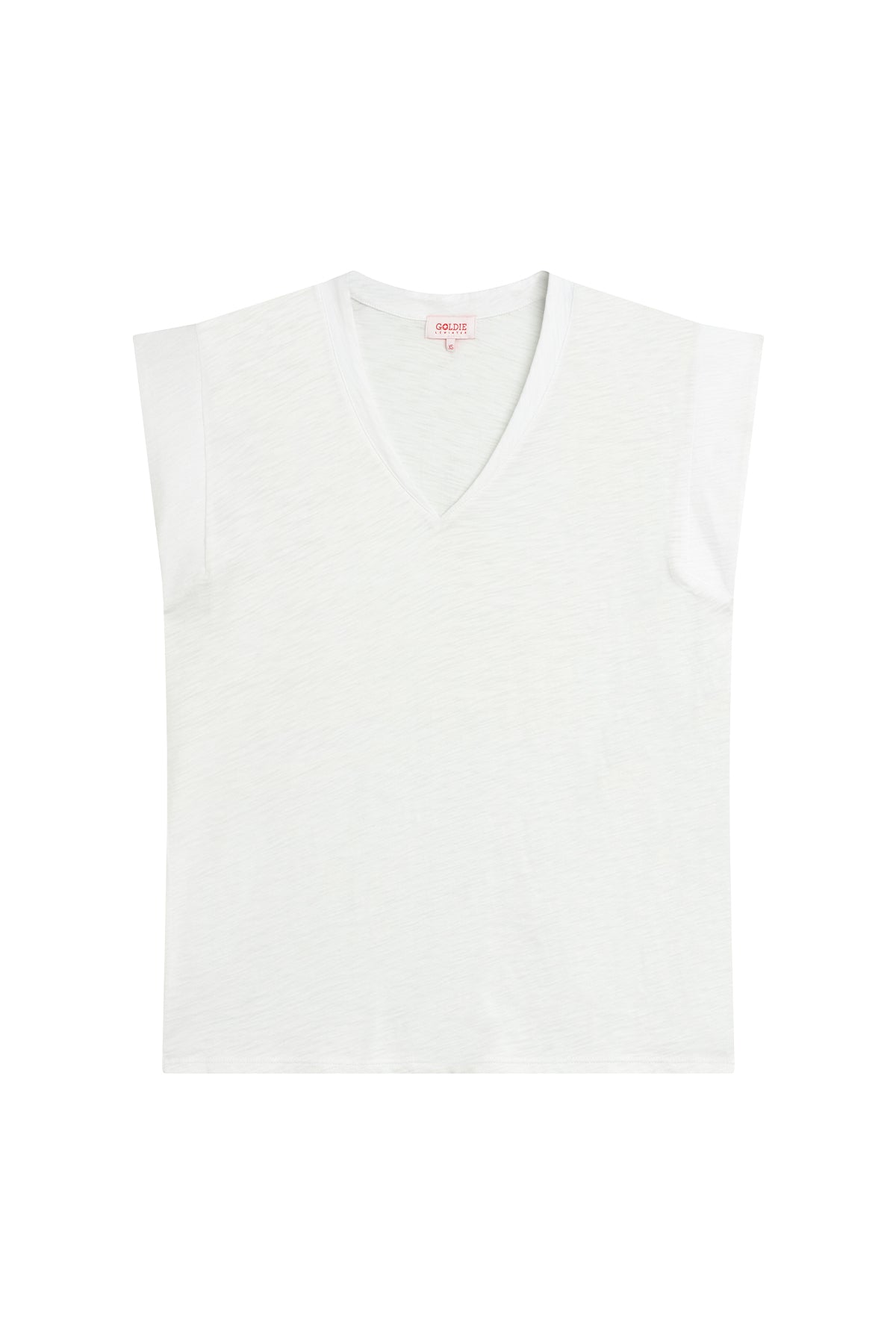 Serenity Cap Sleeve V Neck Tee - Goldie LeWinter #color_white