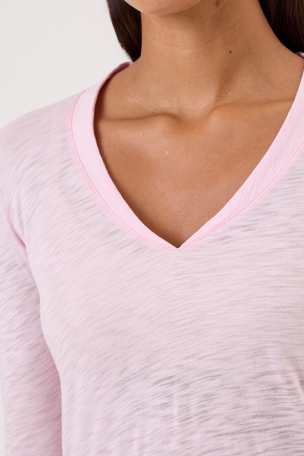 Serenity Long Sleeve V Neck Tee - Goldie LeWinter #color_cherry blossom - limited edition