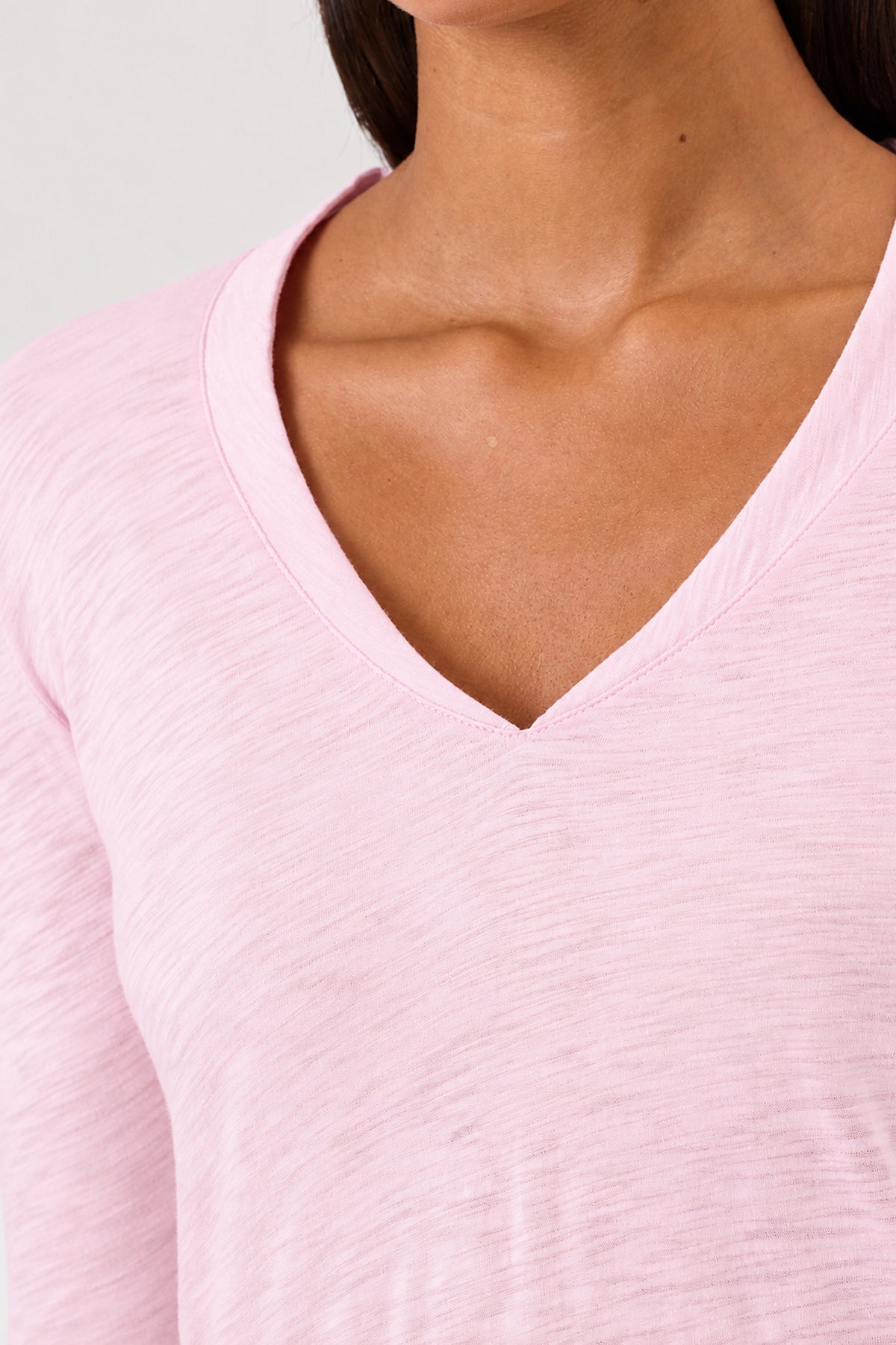 Serenity Long Sleeve V Neck Tee - Goldie LeWinter #color_cherry blossom