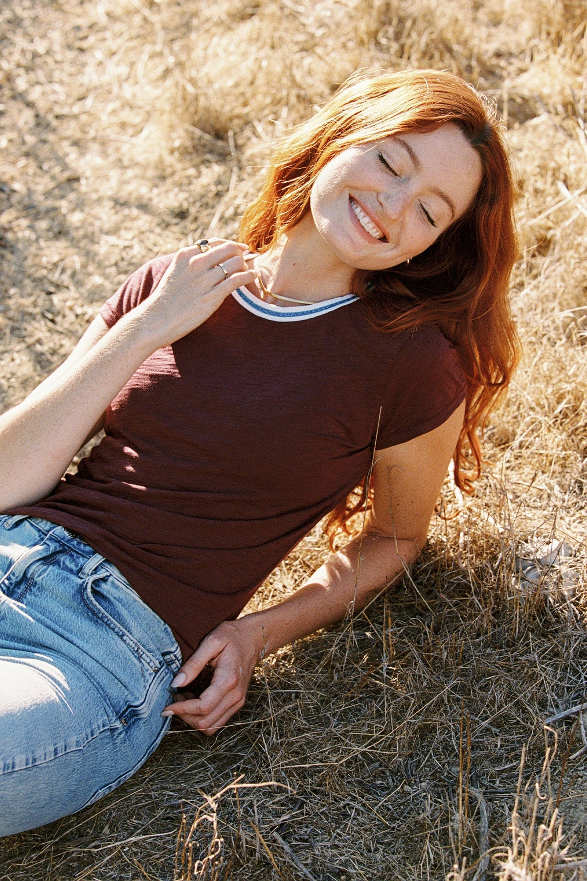 Shimmer Tipped Ringer Tee
