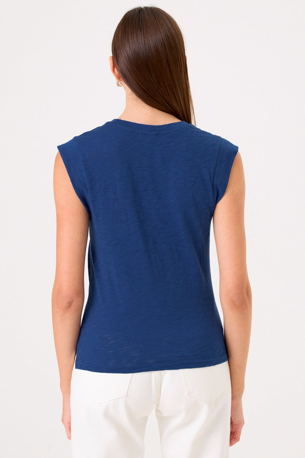 Signature Slub Cap Sleeve Tee - Goldie LeWinter #color_estate blue - limited edition