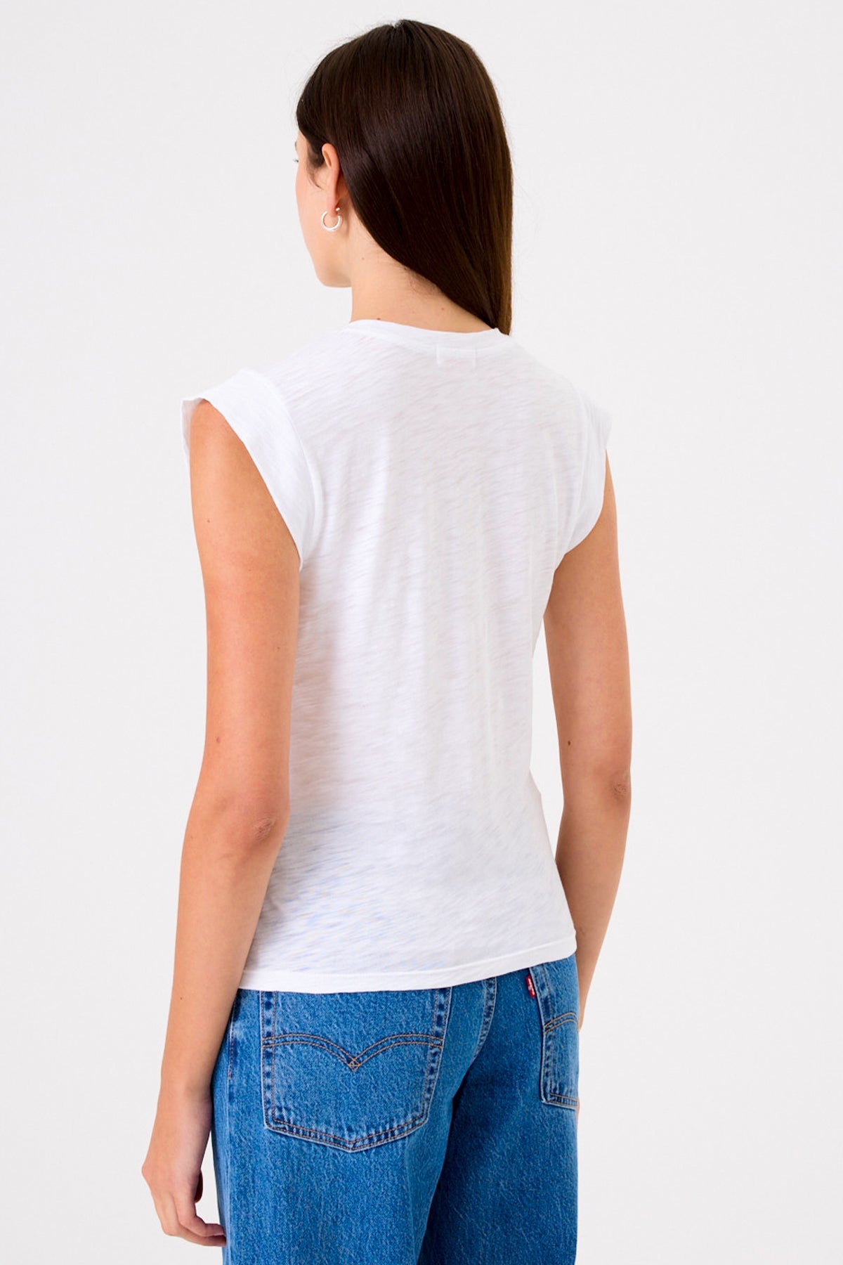 Signature Slub Cap Sleeve Tee - Goldie LeWinter #color_white