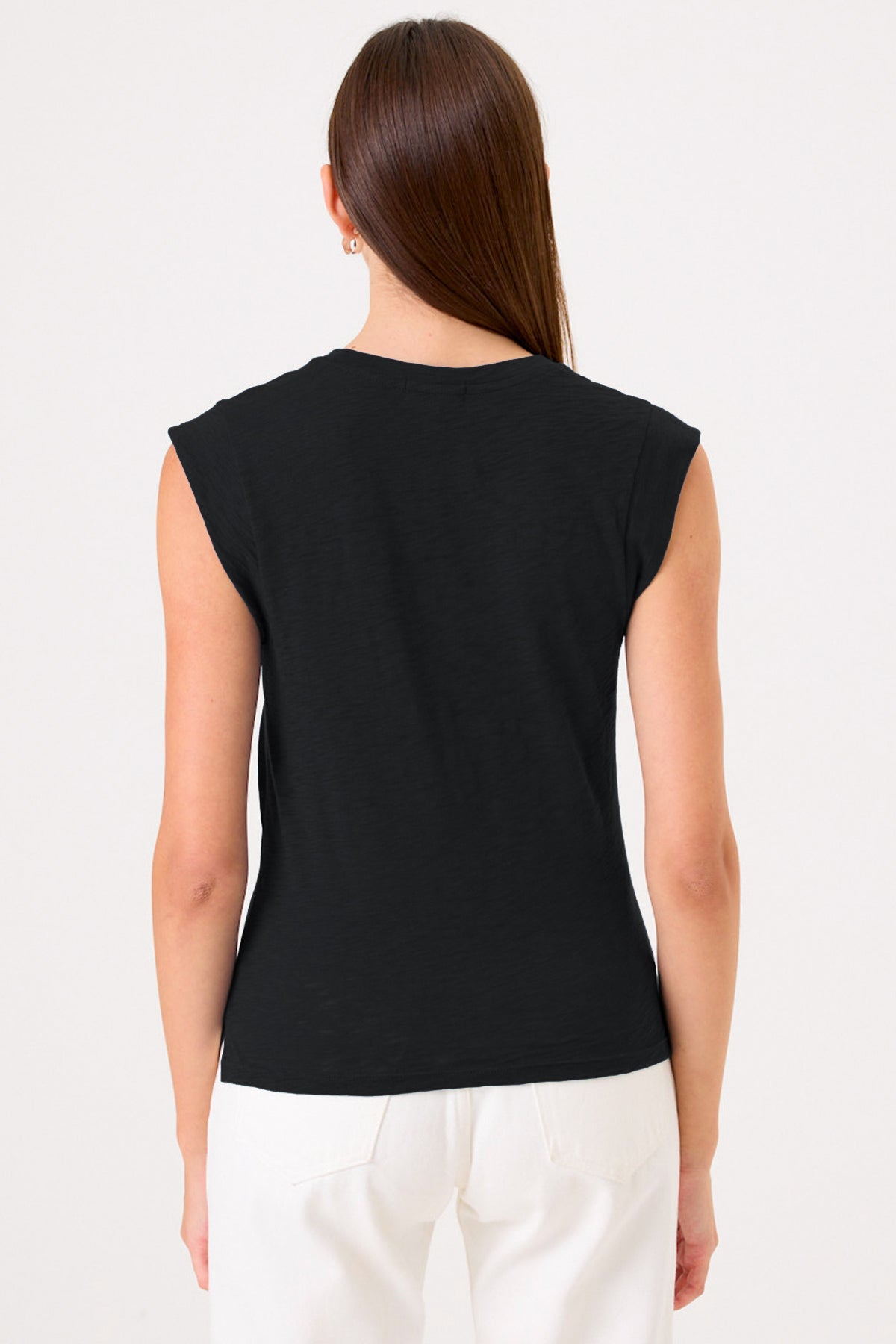Signature Slub Cap Sleeve Tee - Goldie LeWinter #color_black