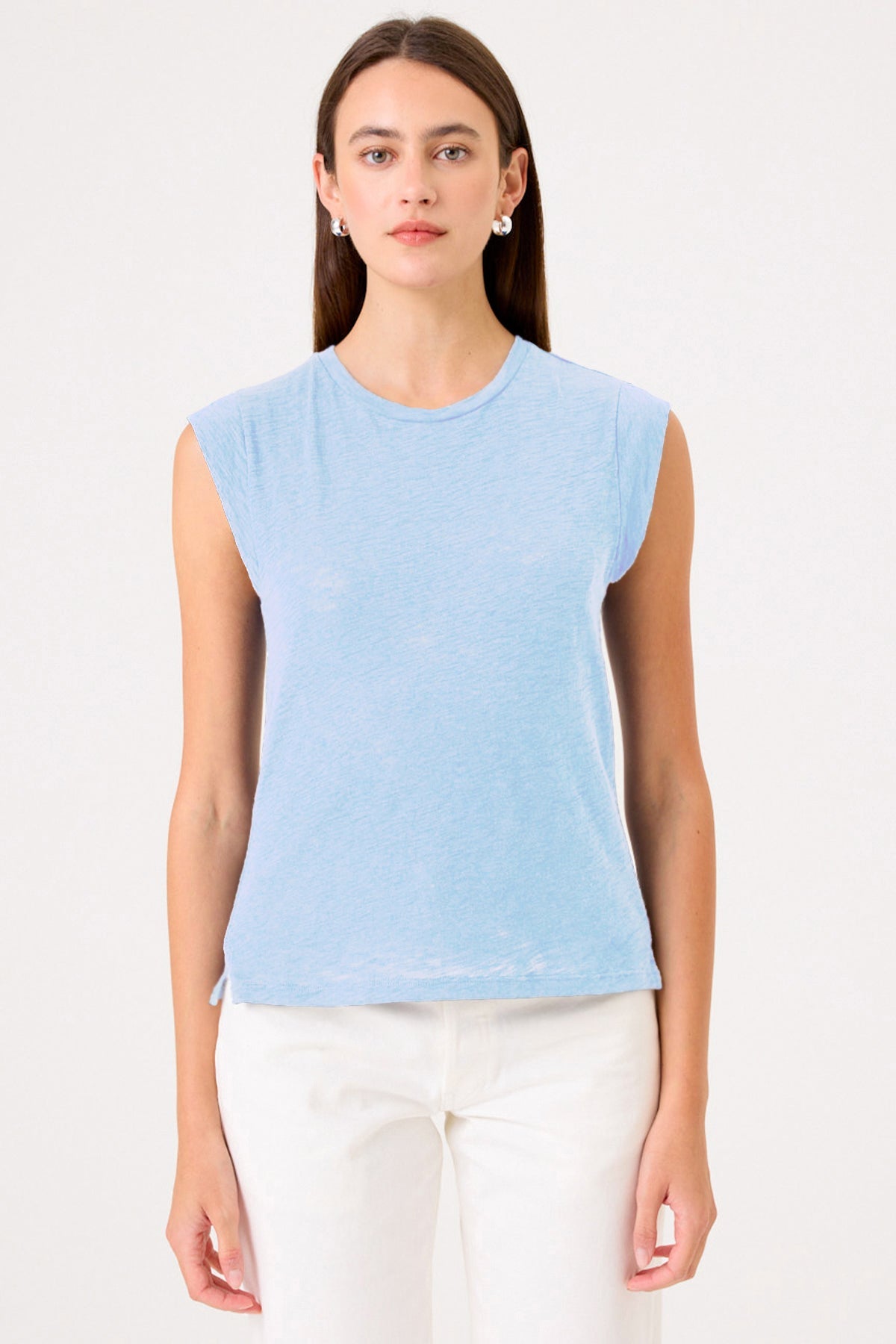 Signature Slub Cap Sleeve Tee - Goldie LeWinter #color_bluebell - limited edition