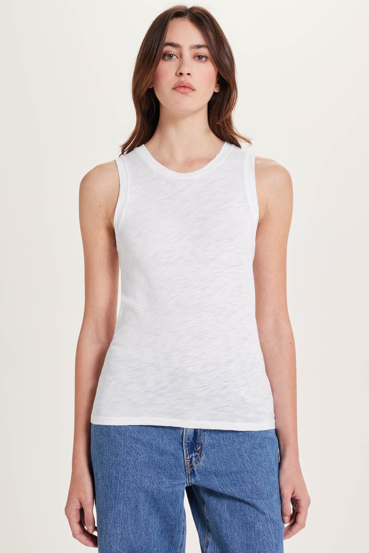 Signature Slub Crew Tank - Goldie LeWinter #color_white