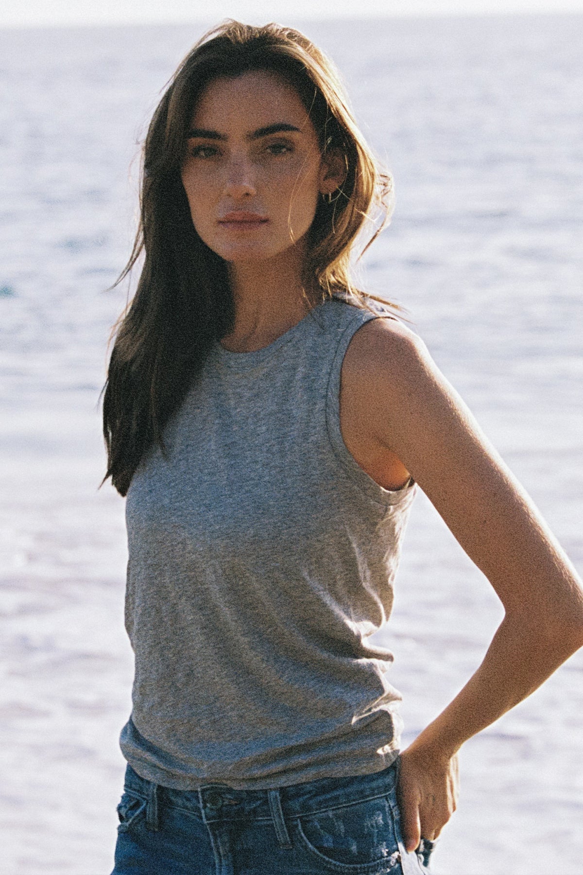 Signature Slub Crew Tank - Goldie LeWinter #color_gray heather