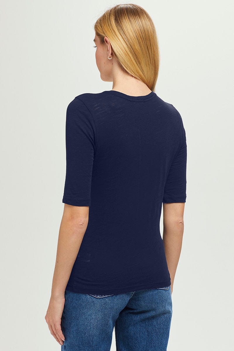 Signature Slub Half Sleeve Tee - Goldie LeWinter #color_navy