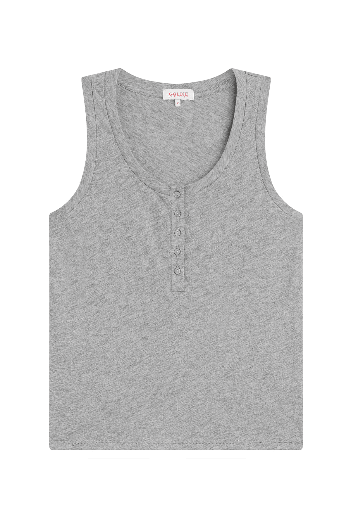Signature Slub Henley Tank - Goldie LeWinter #color_gray heather