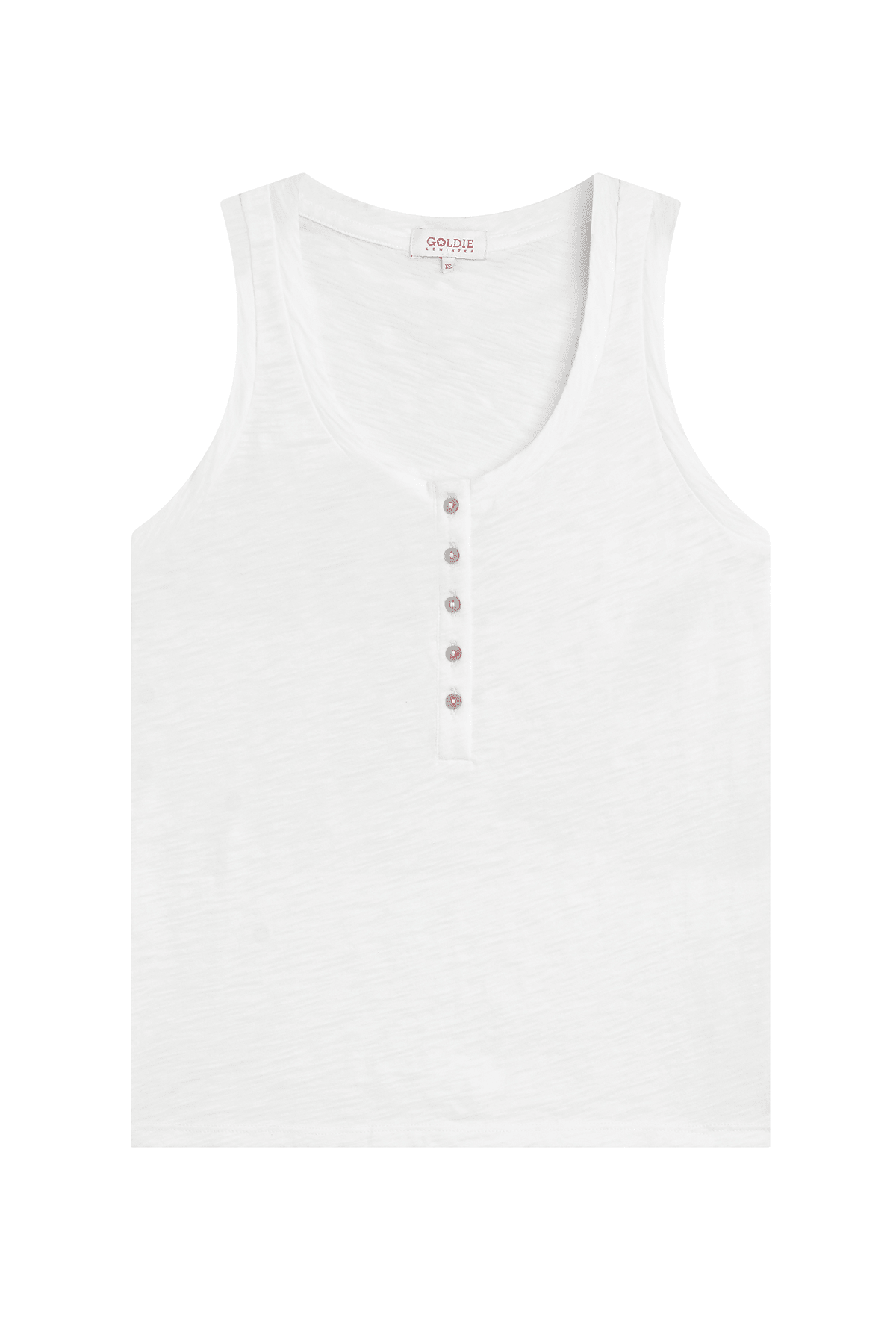 Signature Slub Henley Tank - Goldie LeWinter #color_white