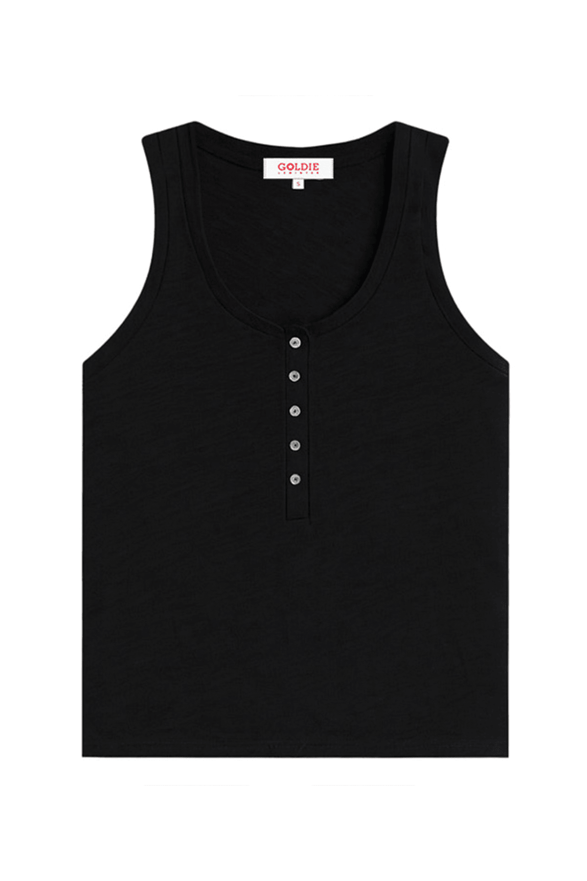 Signature Slub Henley Tank - Goldie LeWinter #color_black