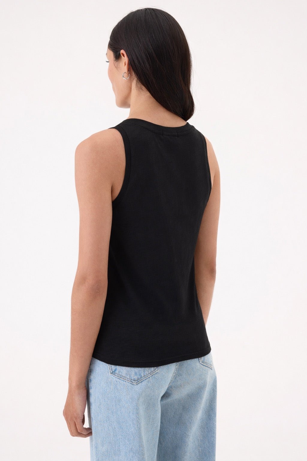 Signature Slub Henley Tank - Goldie LeWinter #color_black