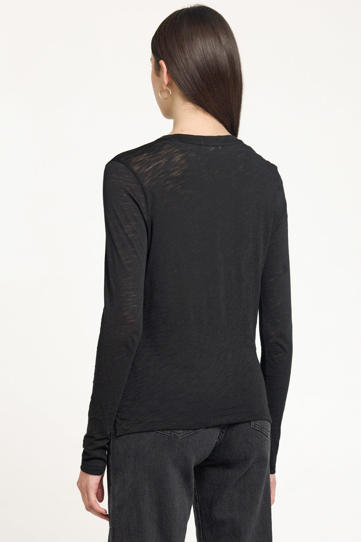 Signature Slub Long Sleeve Boy Tee - Goldie LeWinter #color_black