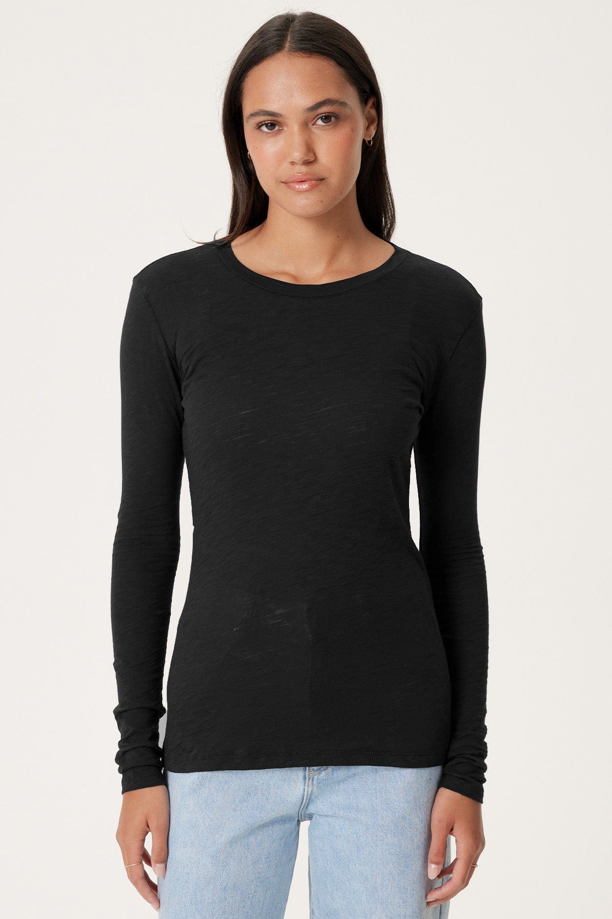 Signature Slub Long Sleeve Tee - Goldie LeWinter #color_black