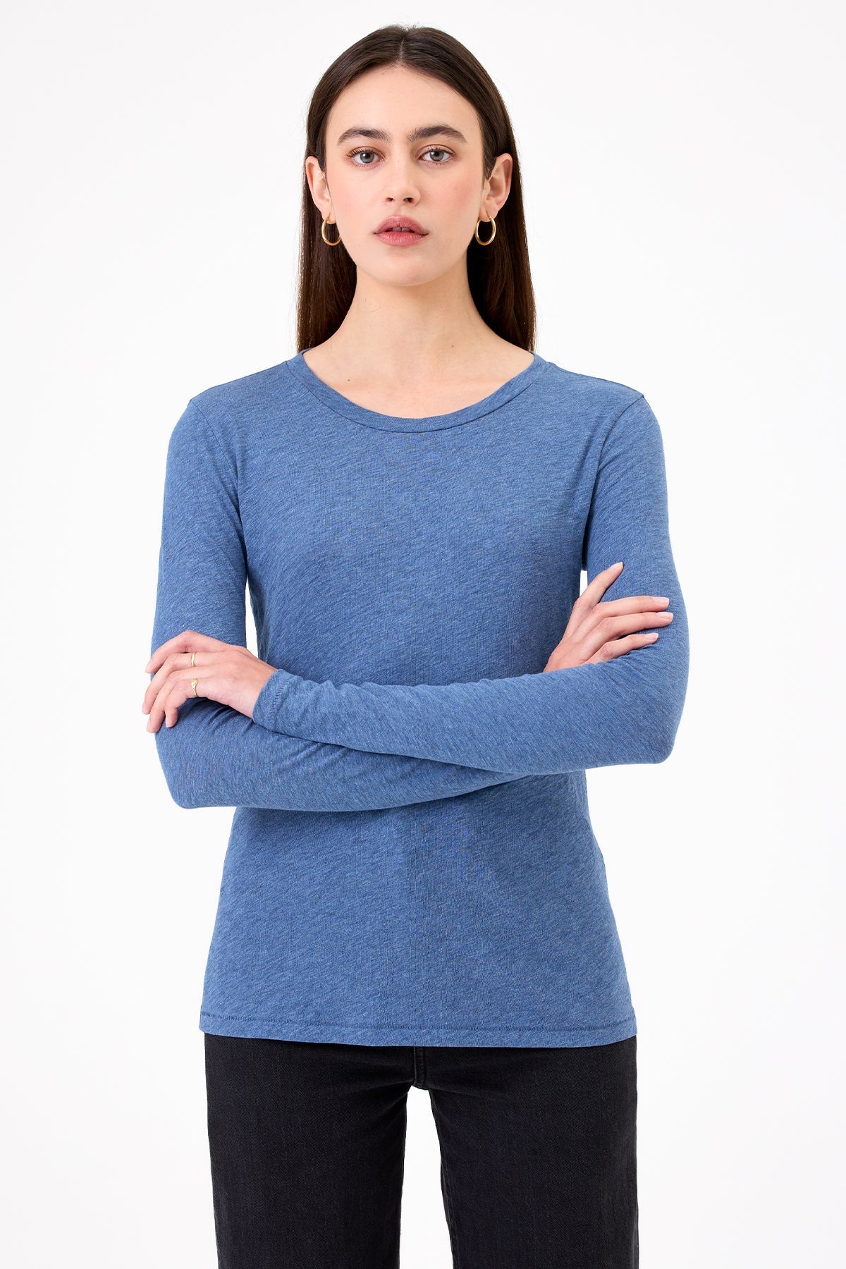 Signature Slub Long Sleeve Tee - Goldie LeWinter #color_denim heather - limited edition