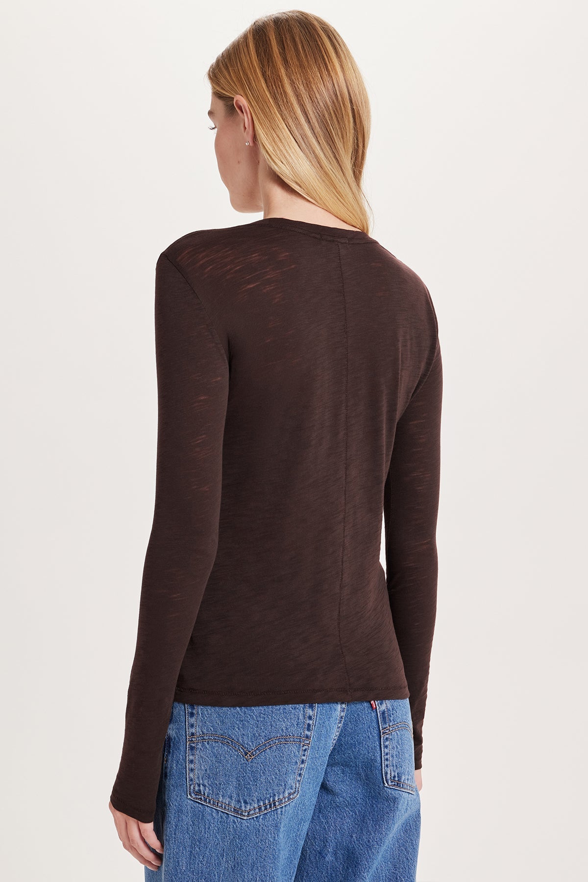 Signature Slub Long Sleeve Tee - Goldie LeWinter #color_coffee - limited edition