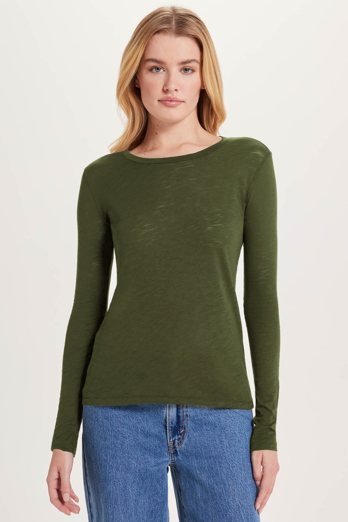 Signature Slub Long Sleeve Tee - Goldie LeWinter #color_holly