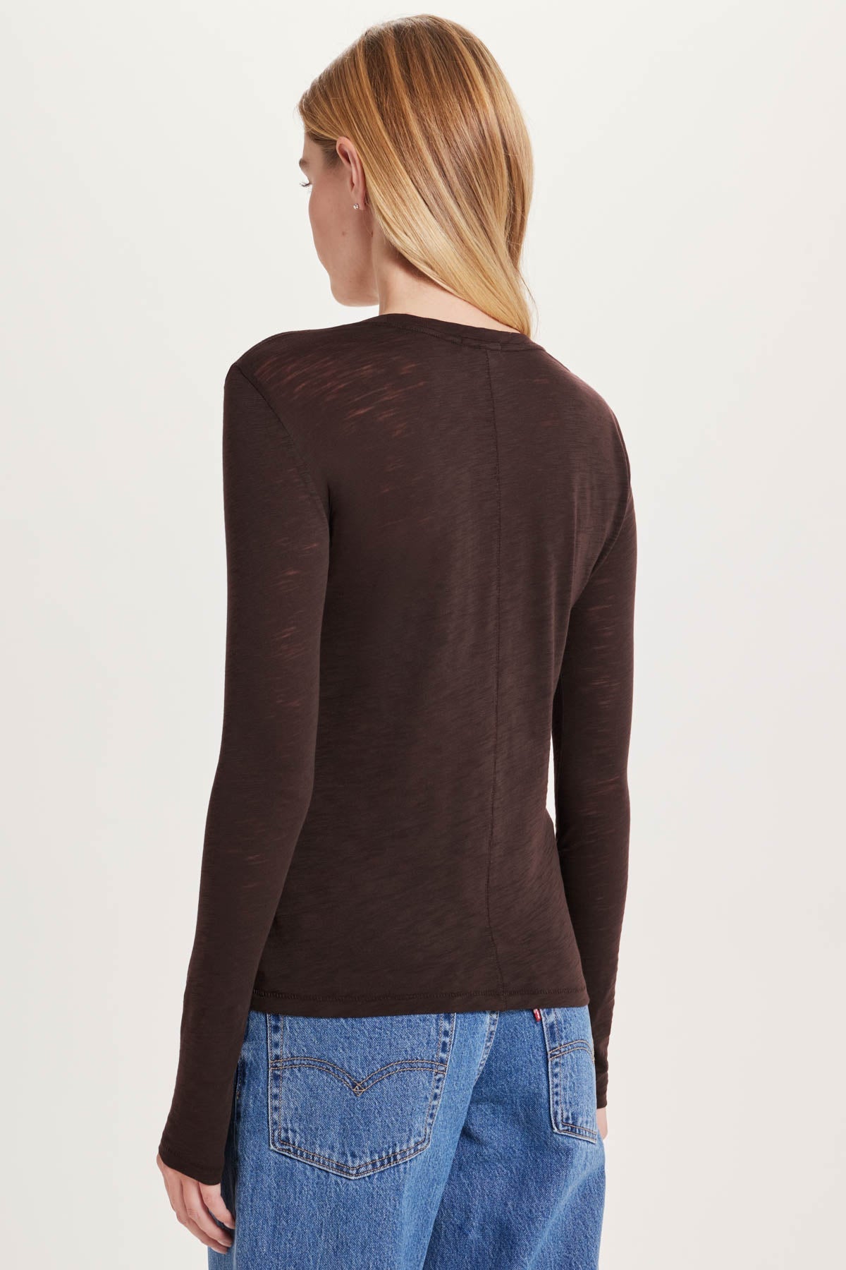 Signature Slub Long Sleeve Tee - Goldie LeWinter #color_coffee - limited edition