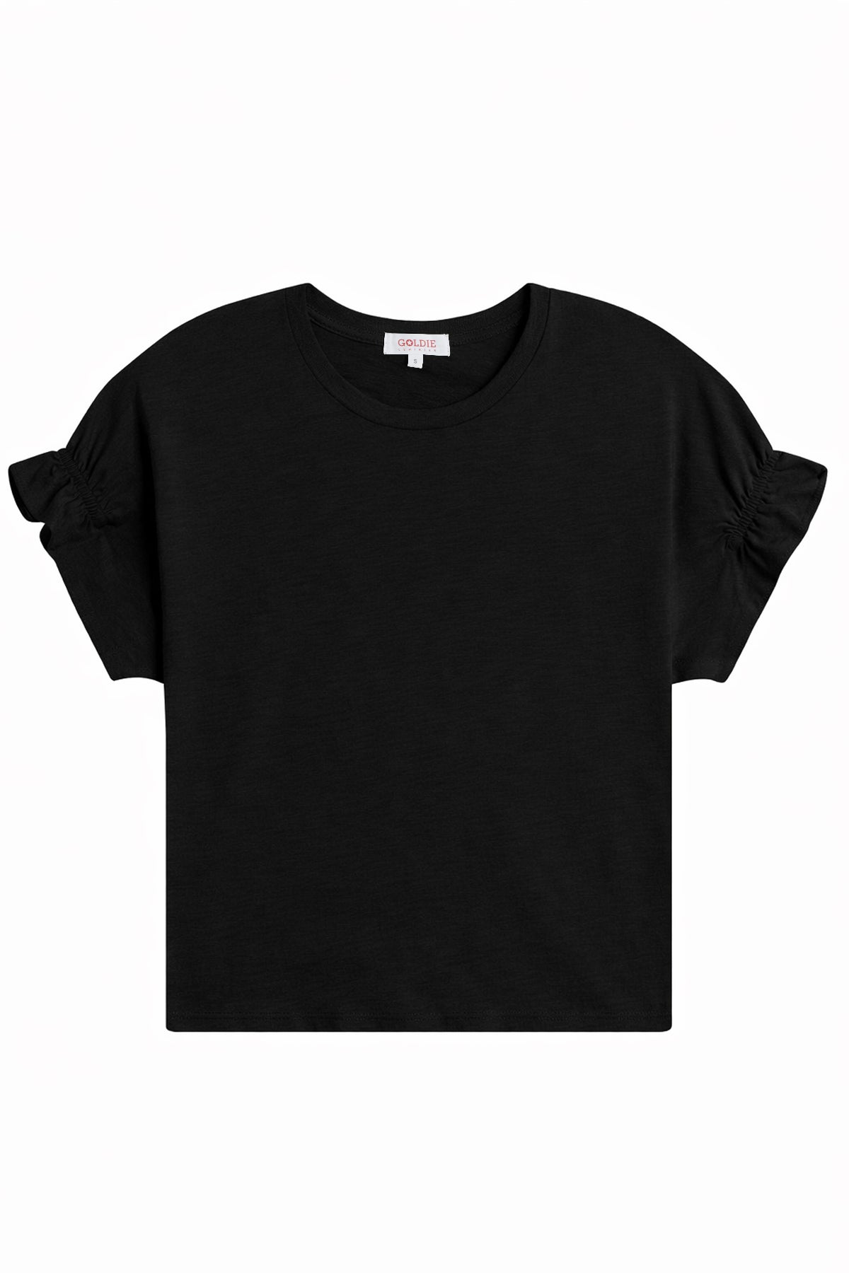 Signature Slub Puff & Ruffle Sleeve Tee - Goldie LeWinter #color_black
