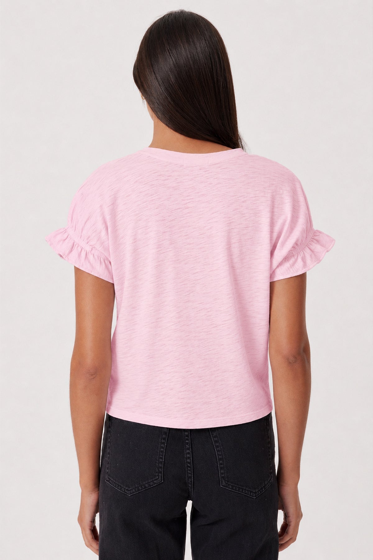Signature Slub Puff & Ruffle Sleeve Tee - Goldie LeWinter #color_cherry blossom
