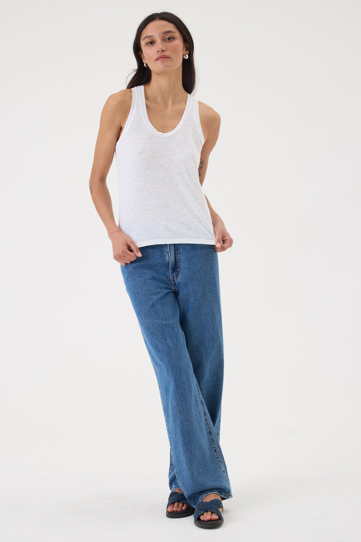 Signature Slub Racerback Tank - Goldie LeWinter #color_white