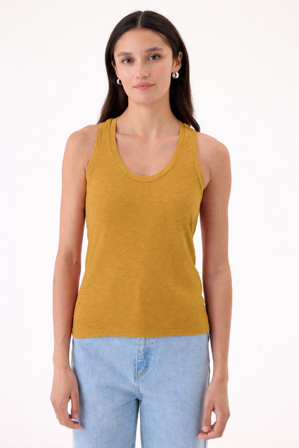 Signature Slub Racerback Tank - Goldie LeWinter #color_ochre - limited edition
