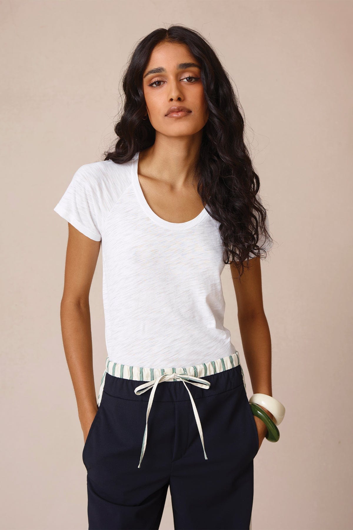 Signature Slub Raglan Tee - Goldie LeWinter #color_white