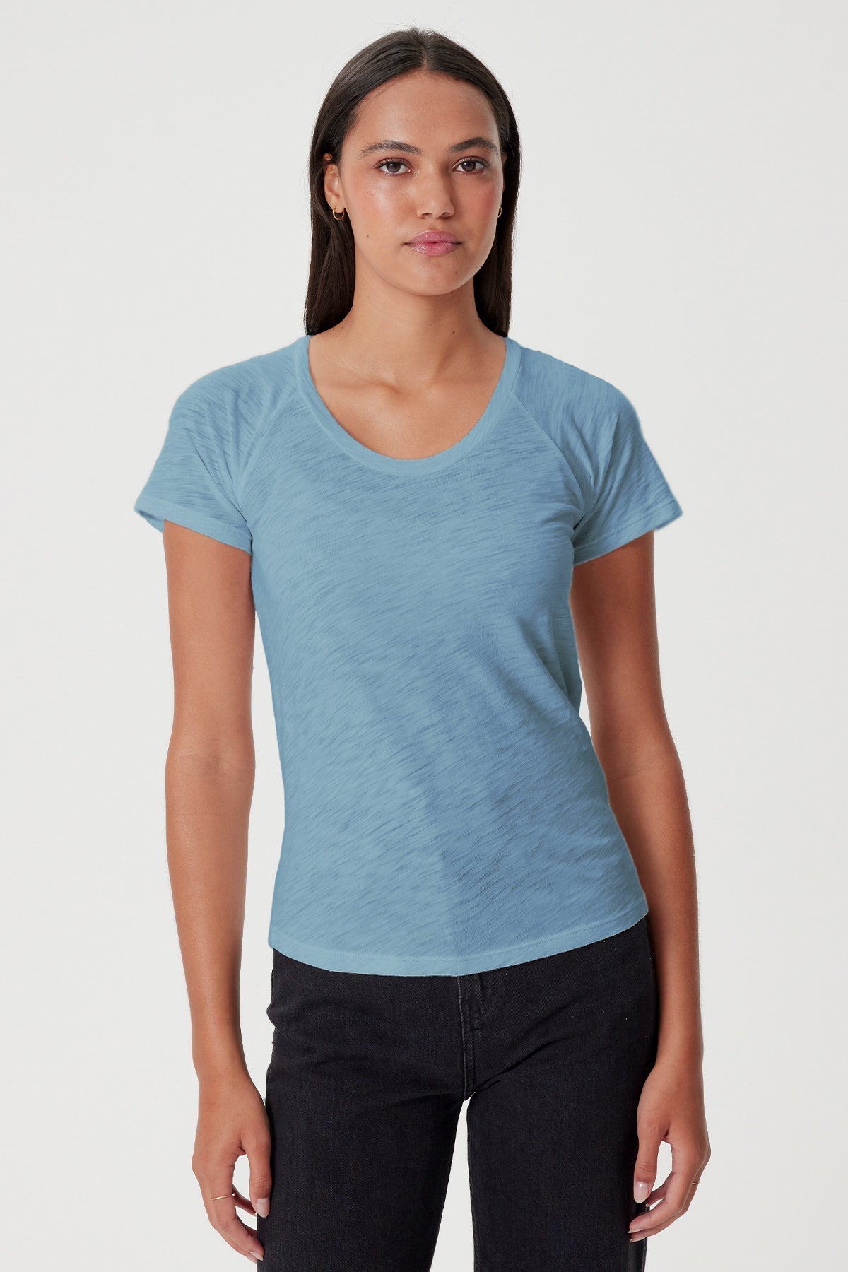 Signature Slub Raglan Tee - Goldie LeWinter #color_faded denim - limited edition