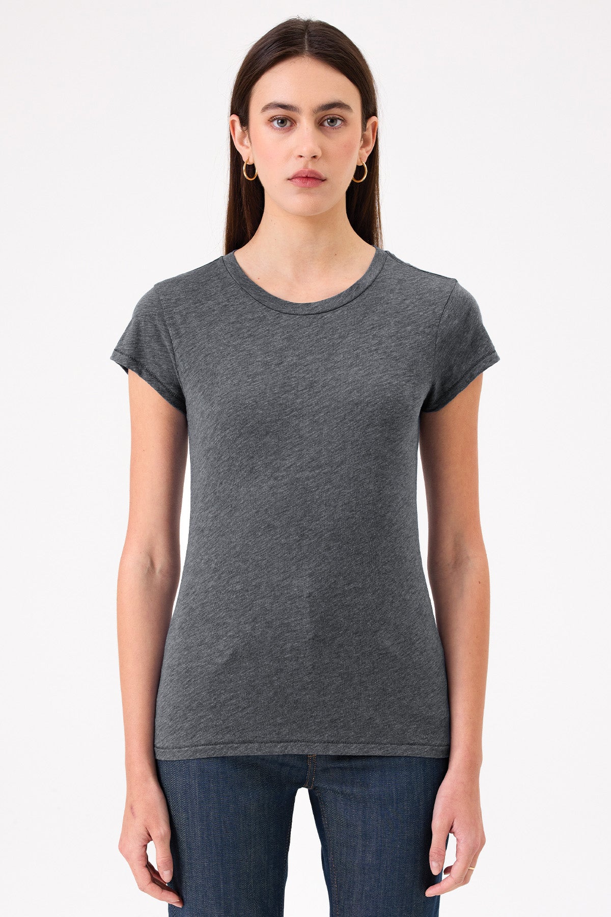 Signature Slub Tee - Goldie LeWinter #color_charcoal heather