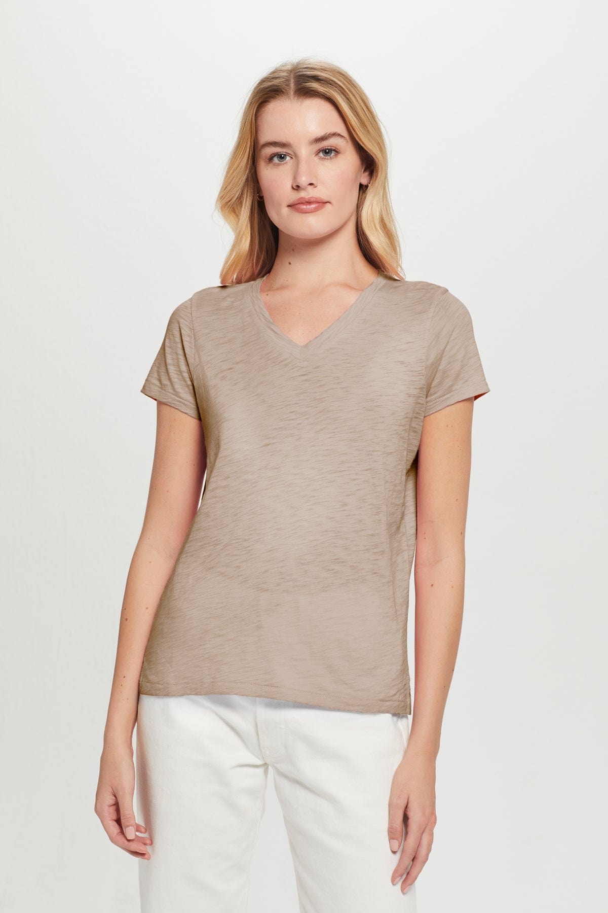 Signature Slub V Neck Boy Tee - Goldie LeWinter #color_string