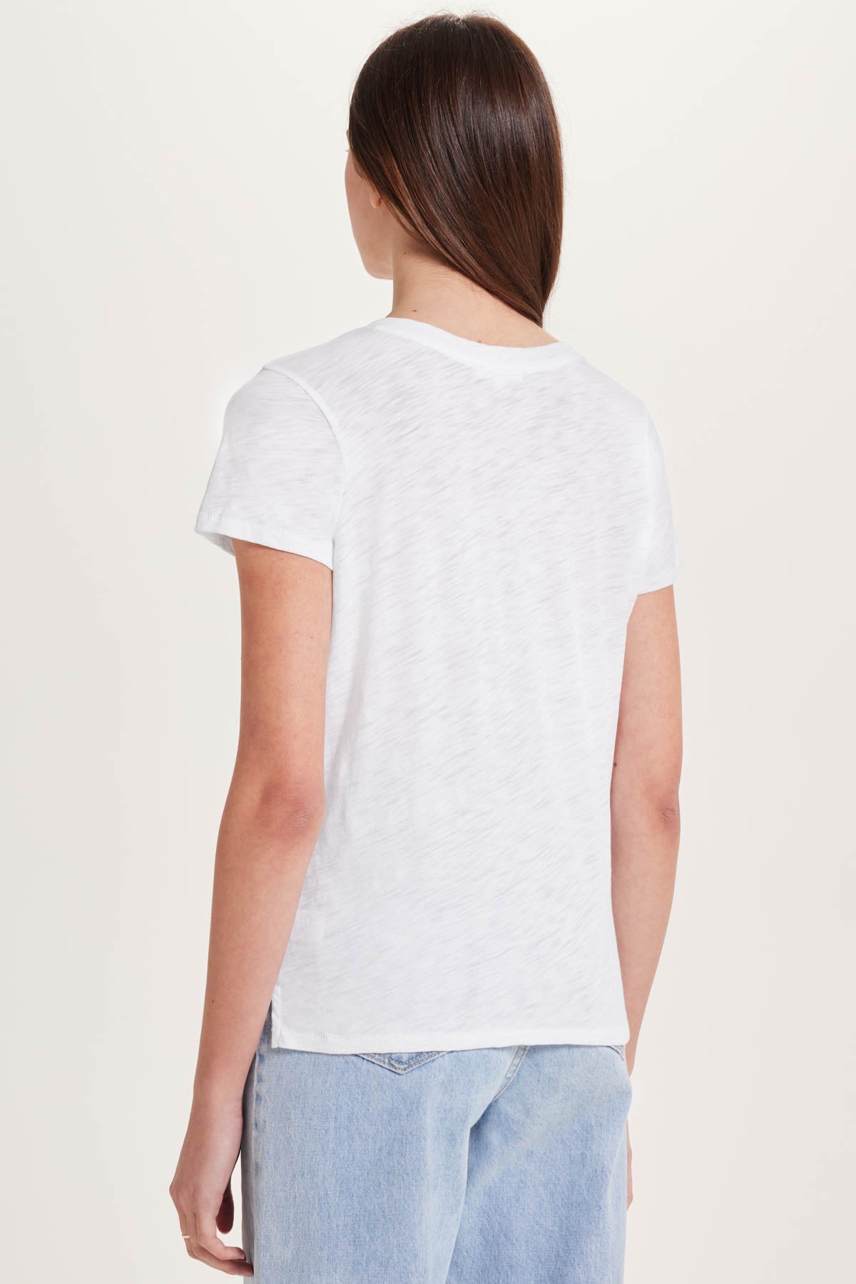 Signature Slub V Neck Boy Tee - Goldie LeWinter #color_white