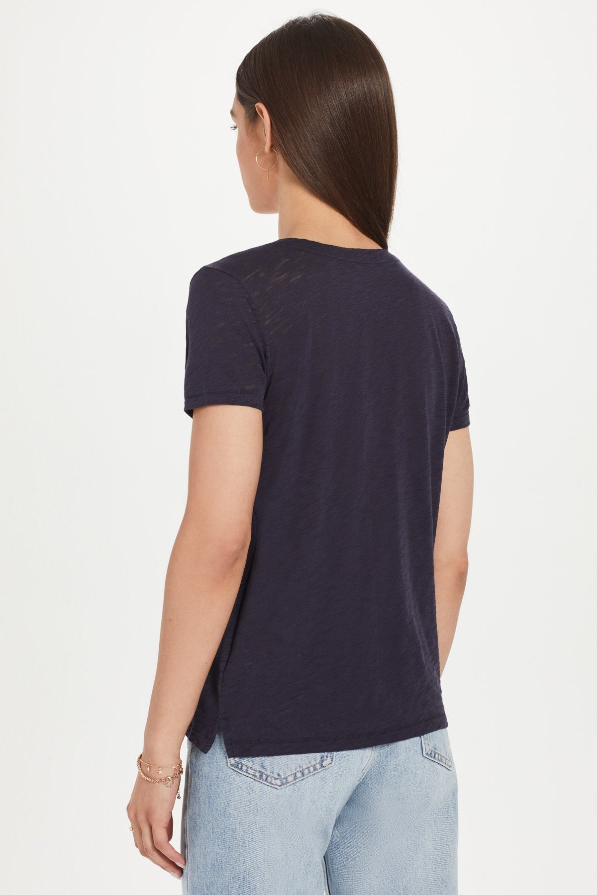 Signature Slub V Neck Boy Tee - Goldie LeWinter #color_navy